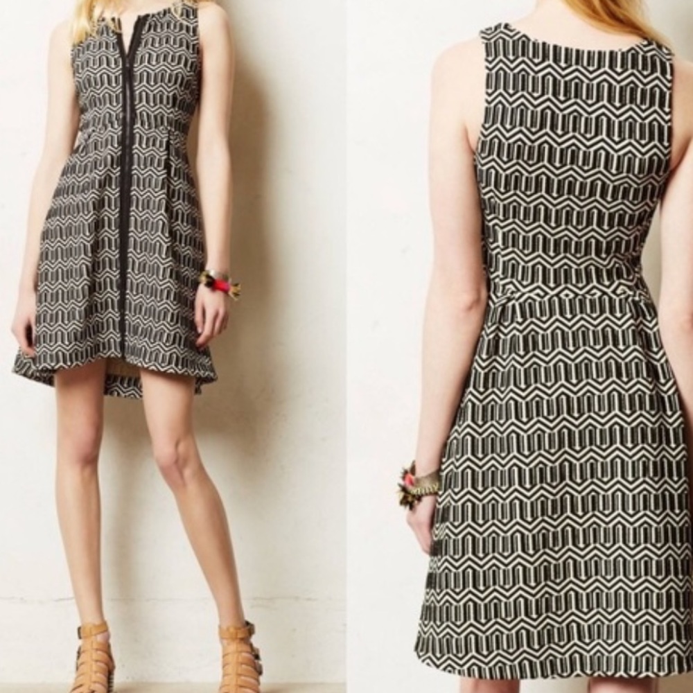 Anthropologie Leifsdottir Tonnelle Zip Front Dress